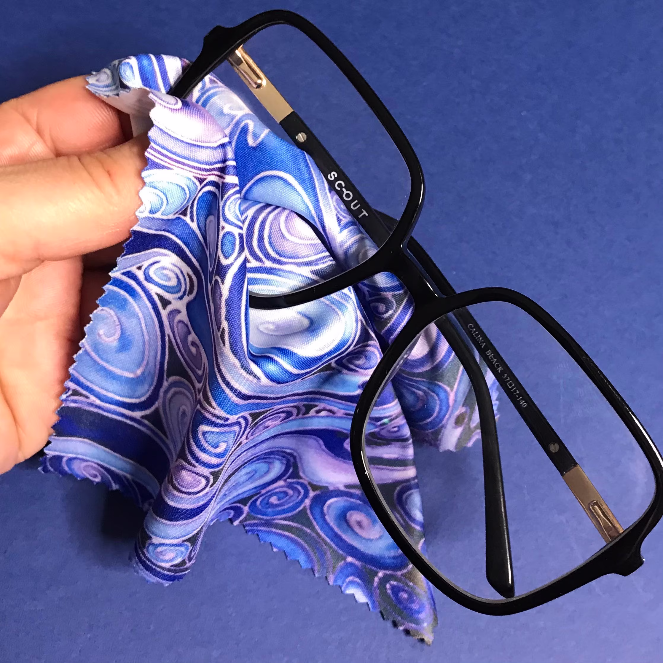 Deep Blue Pebbles Glasses Cleaning Cloth - Screen For Computer, Tablet Or Phone Camera Lens