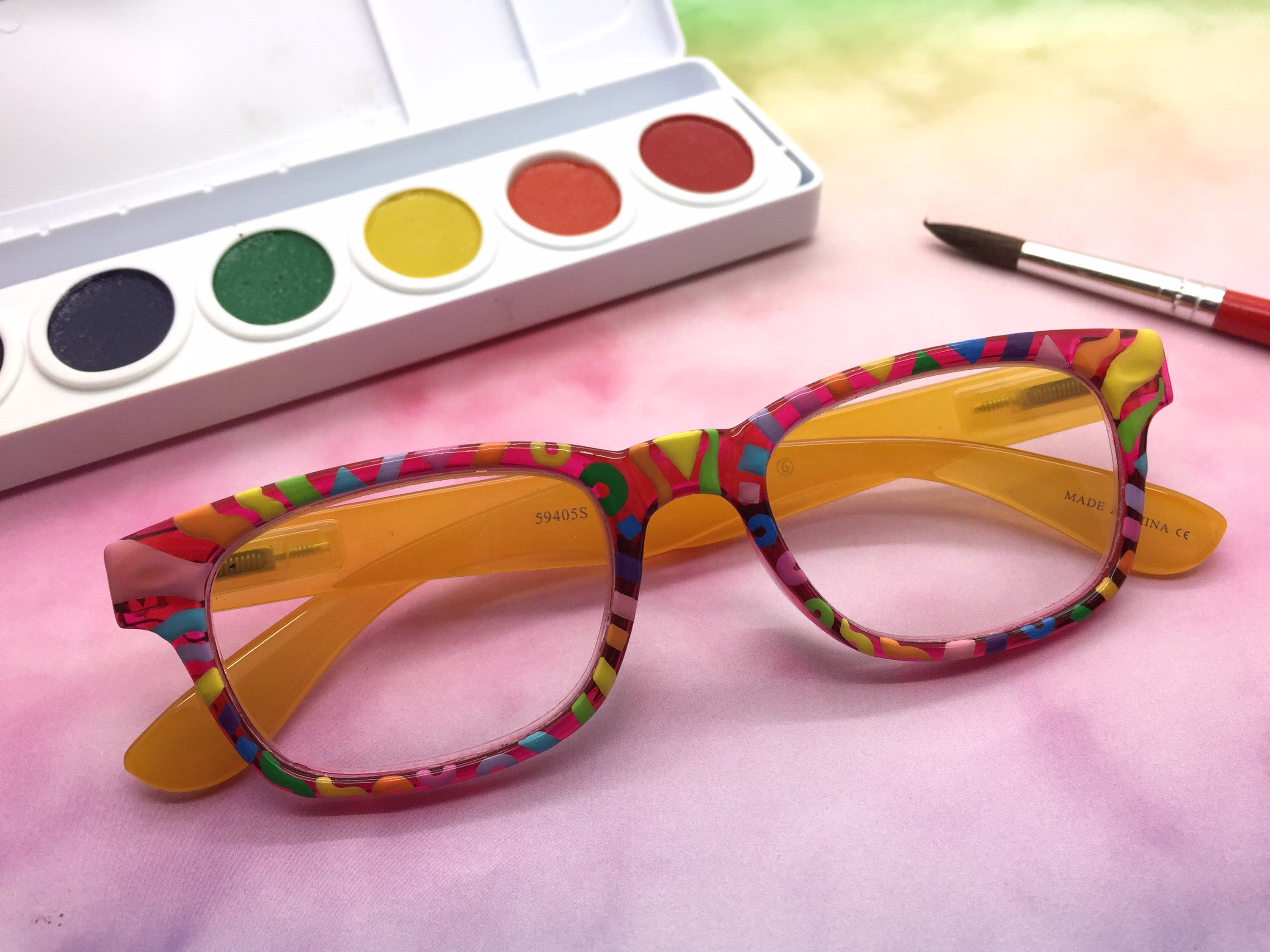 Handpainted Rainbow Readers +1.25 Strength