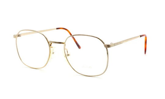 Classic Vintage Large Lens Designer Engraved Frame By Avalon Eyewear 53mm in A Shiny Gold Finish
