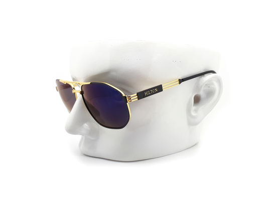 Hilton Class 51 Col 1 Vintage Aviator Sunglasses // 22Kt Gold Plated Made in Italy New Old Stock Genuine 1990S