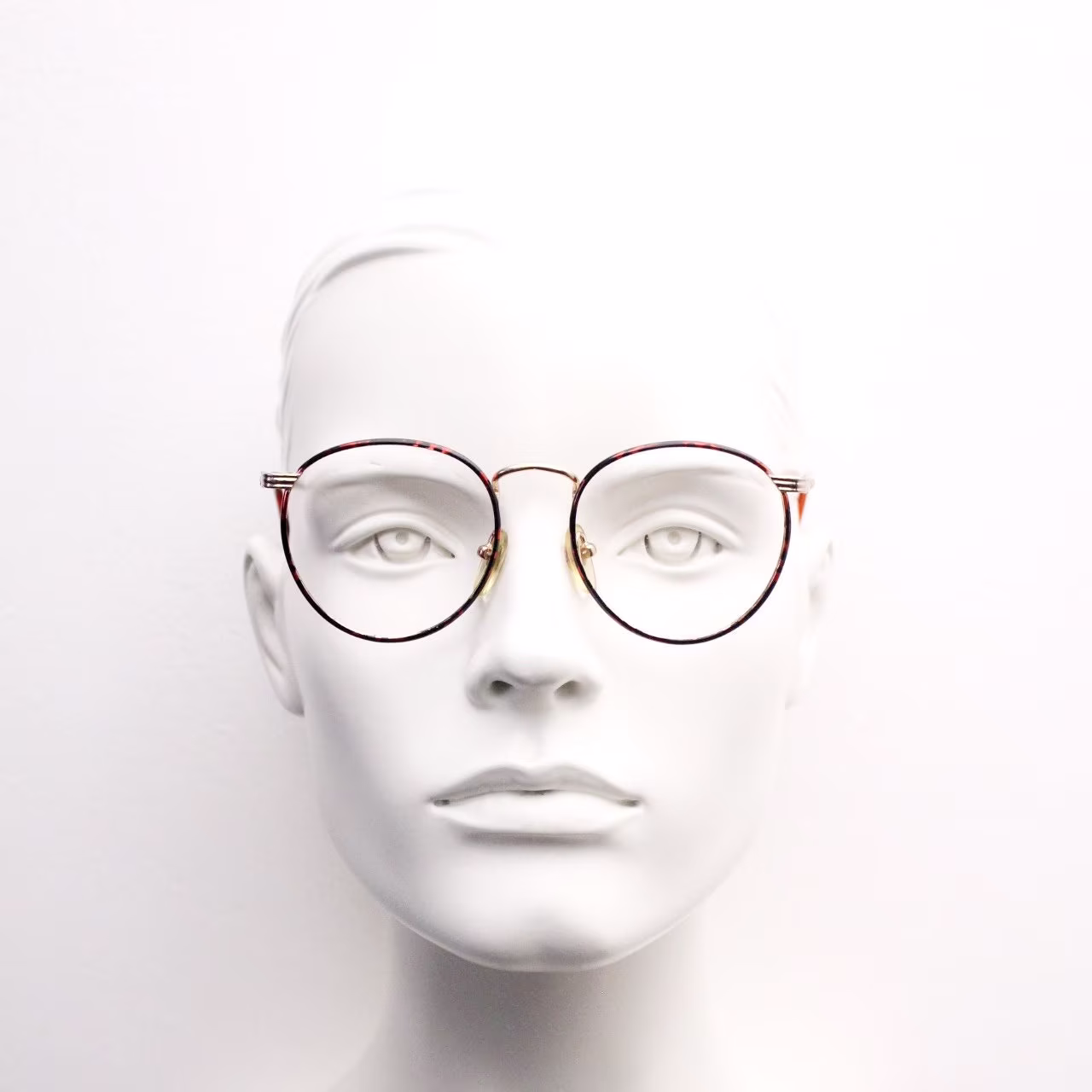 Melson Wingate 80S Vintage Round Metal Glasses. Vibrant Metallic Marbled Red & Black Optical Frames. Prescription Eyeglasses Nos