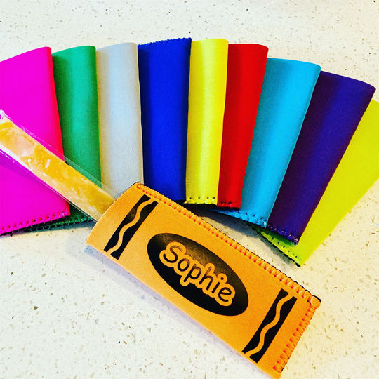 Personalized Reusable Crayola Crayons Frozen Pop Popsicle Otter Utensil Eye Glass Holder Party Favor