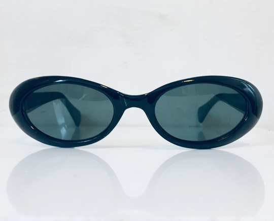 Vintage Sunglasses Black Oval Cat Eye Sunglasses, 1990S Shades, Retro Woman Shades