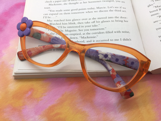 Embellished Flower Reading Glasses +2.25, Readers 2.25, Eyeglasses