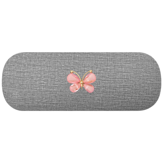 Pink Butterfly Hard Glasses Case. Butterflies Spectacle Insect Reading Eyeglasses Spring Sunglasses Animal Birthday Gift
