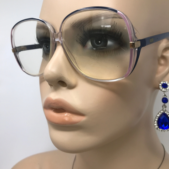 Vintage Silhouette M1706 Eyeglasses Glasses Frame Blue Pink Oversized Used Eyeglass Frames Retro