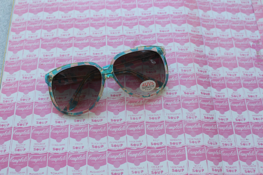 1980S Vintage Mod Taiwan Roc Blue Uv Sunglasses.retro. Colorful Shades. Urban. Hipster. Big. Oversized Indie. Chic. Boho. Deadstock