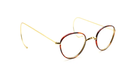 Panto Nhs Style Spectacles By Beuren With Saddle Bridge & Chestnut Rims 42mm Straight Or Curlside Arms