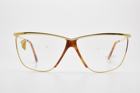 Vintage Woman Sunglasses Valentino 328 Oro 59-11 140 Italy Original Frame From Cateye Eyewear Glasses Retro