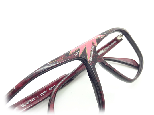 Vintage Ellesse By Marchon Eyeglasses Frame // Statement Dark Red Eyeglasses, Made in France Genuine 1980S New Old Stock