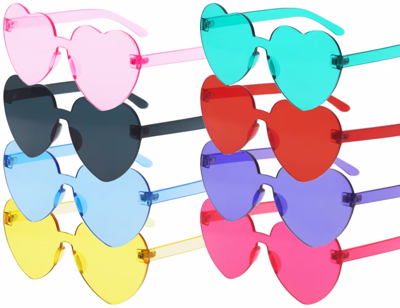 Rimless Heart Sunglasses, Hen Party Bridal Shower Bachelorette Favours, Bridesmaid Sunnies