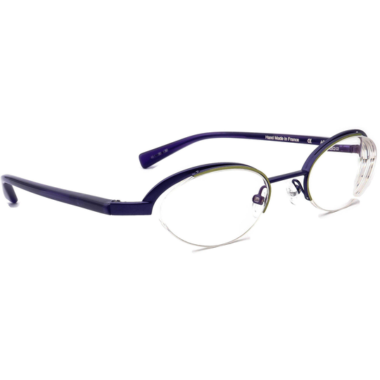Alain Mikli Eyeglasses A0502-03 Green/Purple Half Rim France 45[]20 130 Handmade
