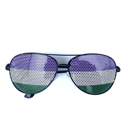 Genderqueer Pride Flag Graphic Aviator Sunglasses