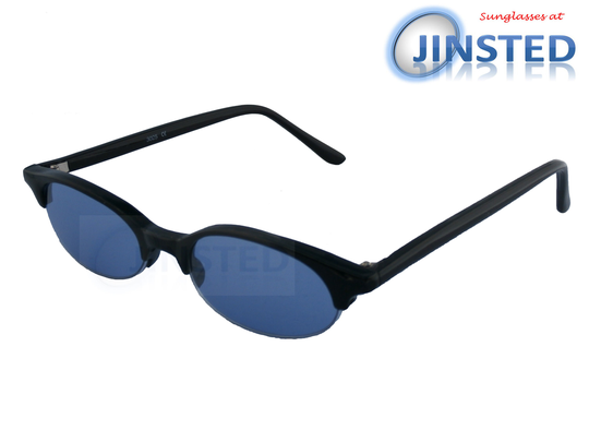 Small Adult High Quality Modern Sunglasses Blue Tinted Oval Lens Uv400 Protection Cl042