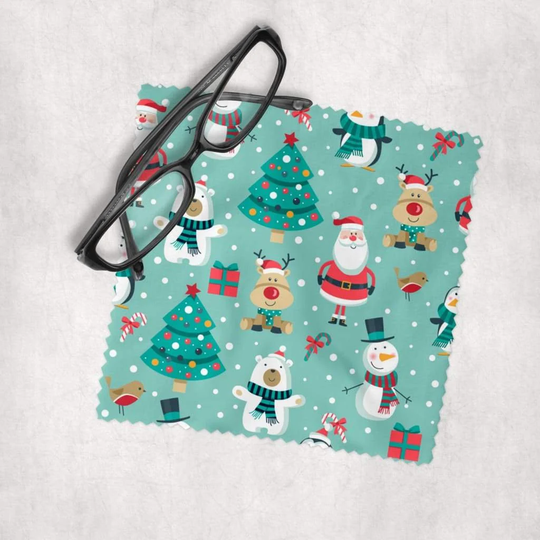 Christmas Bear - Microfiber Lens Cleaning Cloth For Eyeglasses, Cameras, Smartphones & All Screens