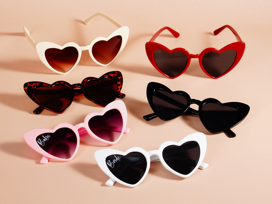 Heart Sunglasses Babe & Bride Bachelorette Party Beach Favors Bridal Shower Bridesmaids Proposal
