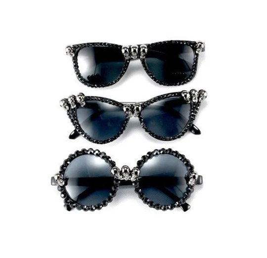 Skull Detailed Sunglasses Shades - Men, Women Fashion, Alternative, Emo, Gothic, Punk Funky, Unique, Cool Uv Protection Accessory