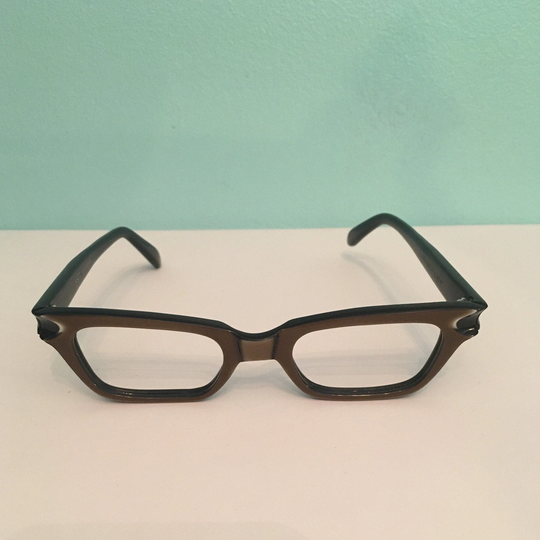 1950's Cat Eye Glasses Bronze New Old Stock Welling Acetate Celanese Plastic Frame True Vintage Size 44 20