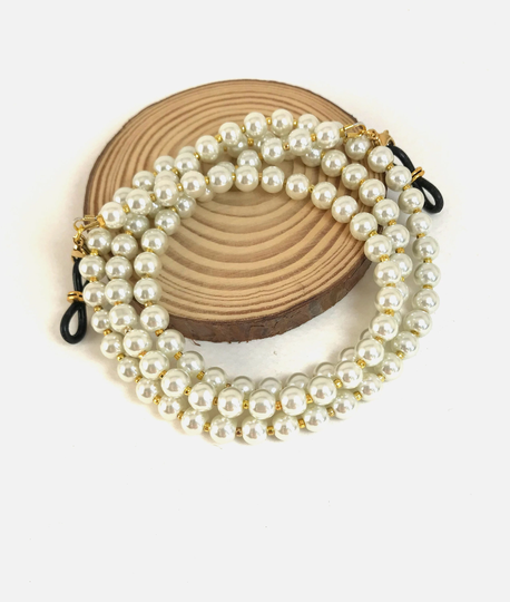 Classic Pearls Eyeglass Chain ∫ Champagne Eye Glass Holder Cord Beaded Spectacle Necklace Eyewear Chains Sunglasses Loop
