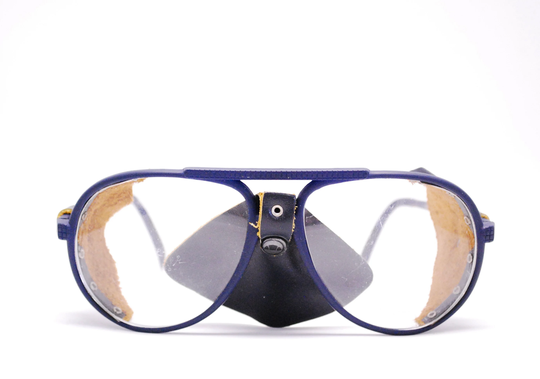 Vintage Deadstock Pascale Glacier/Ski Sunglasses With Leather Side & Nose Shields/Made in France Retro Collectable Rare #2398