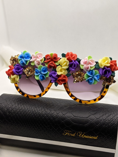 Fashion Unique Flower Sunglasses Cat Eye Glasses Groomsmen Proposal Frames