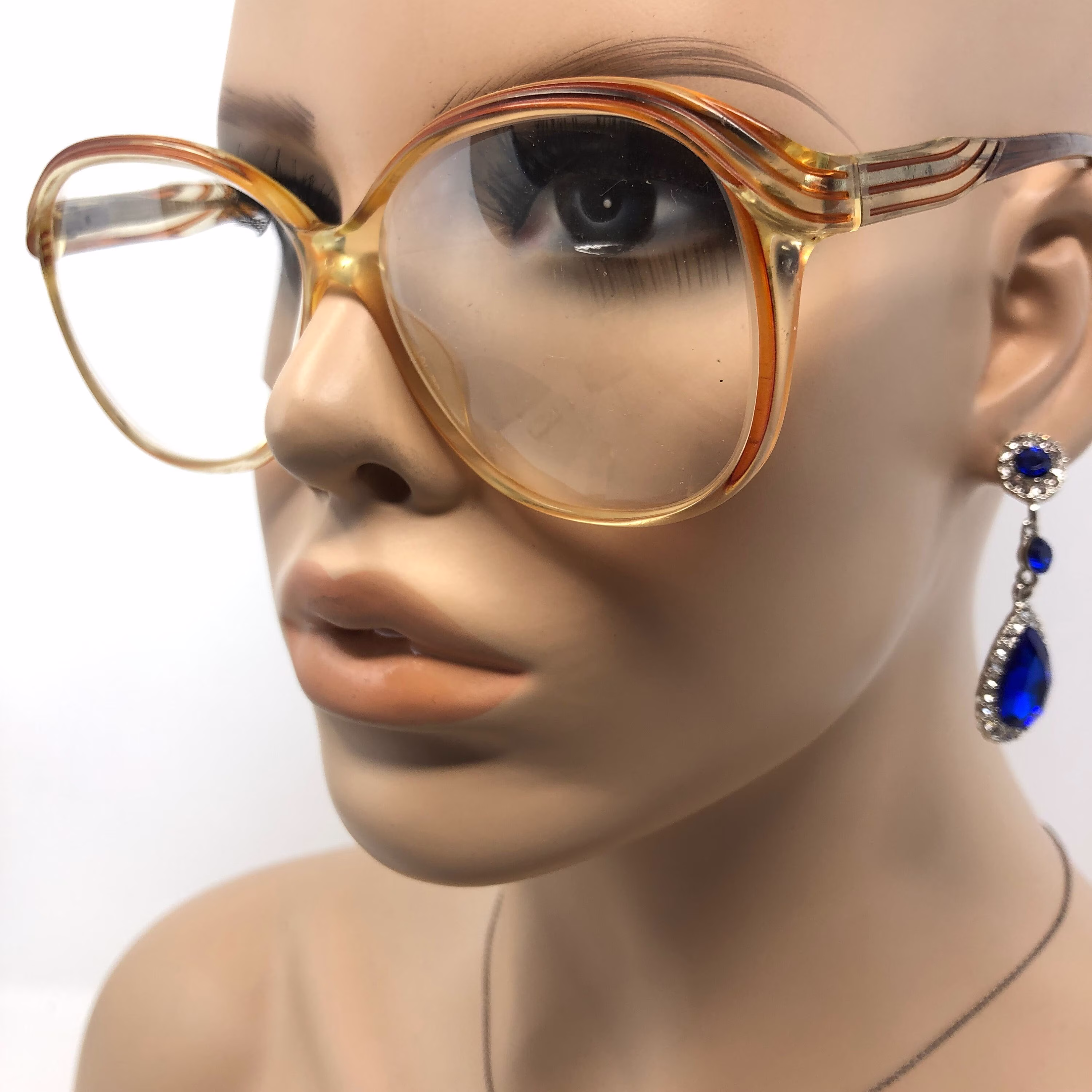 Vintage London Line Viola Eyeglasses Glasses Frame Brown Square Used Eyeglass Frames Retro