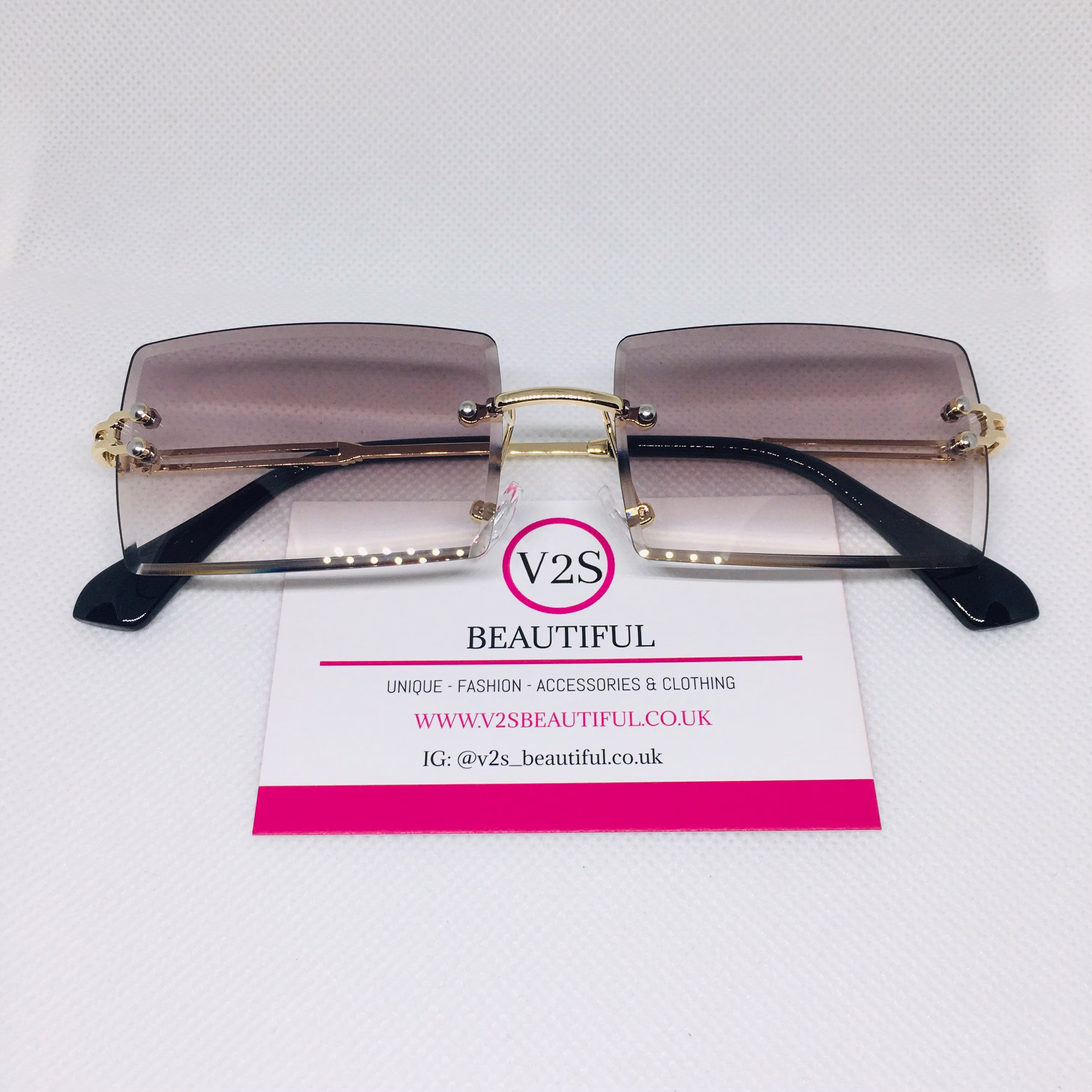 Y2K Rimless Sunglasses, Square Rectangle Sunglasses For Women, Fashion Accessories, 1999S & 2000S Style Glasses