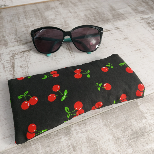Cherry Print Padded Glasses Case