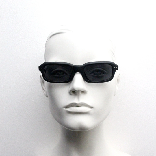 90S Vintage Black Matt Sunglasses. Nos 60S Design Rectangular Slim Frame With Lenses. Bnwt