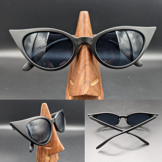 Matt Black Cat Eye Tip Gothic Sunglasses 1950S Retro Rockabilly Pin-Up Uv400