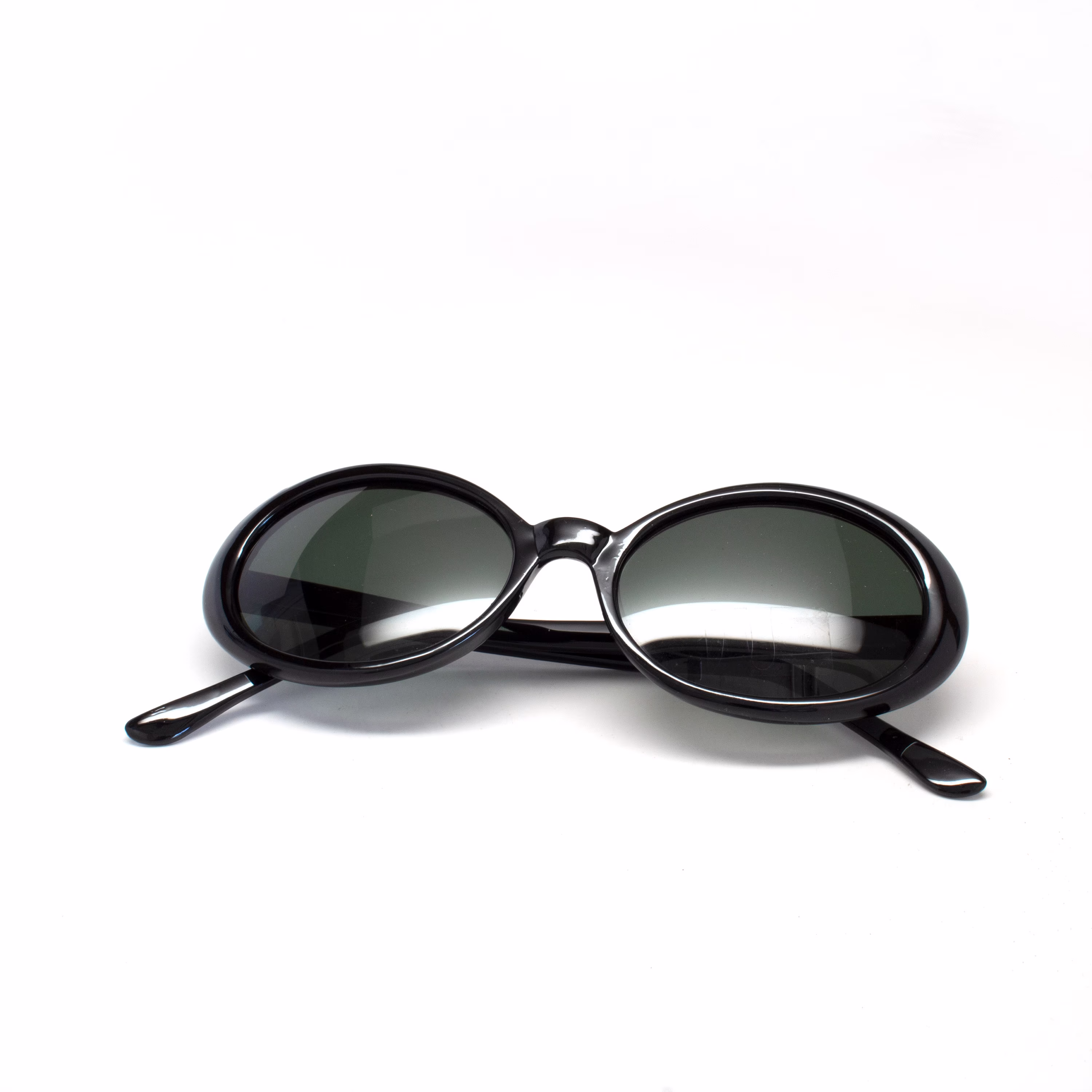 Authentic Vintage 90S Mod Oval Black Deadstock Sunglasses