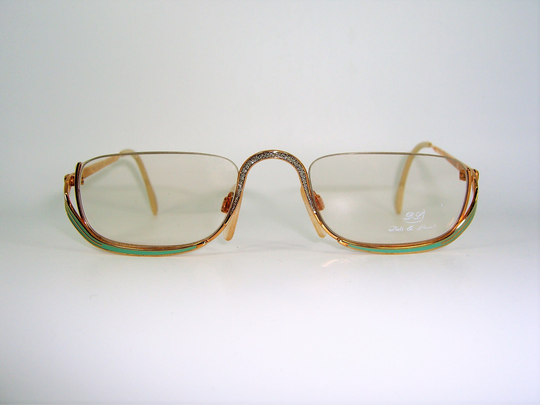 Dietz & Legorje, Luxury Eyeglasses, Half Rim, Gold Plated, Oval, Square, Frames, Nos, Glam Vintage, Unique