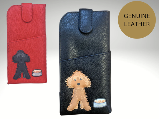 Cockapoo Dog Soft Leather Wide Fitting Glasses Case With Cotton Giftbag