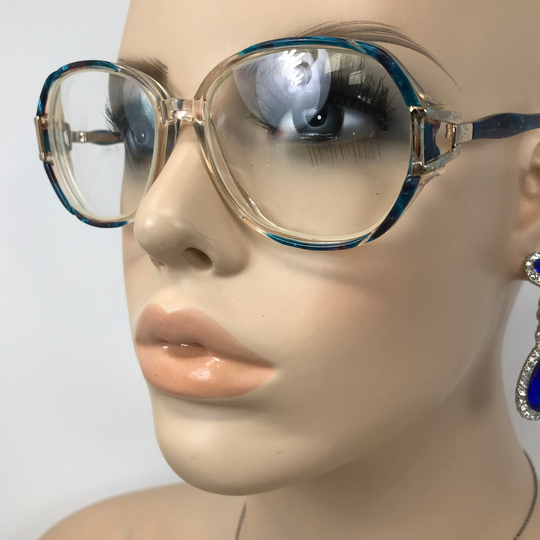 Vintage Specsavers Connie Eyeglasses Glasses Frame Blue Clear Square Eyeglass Frames Retro
