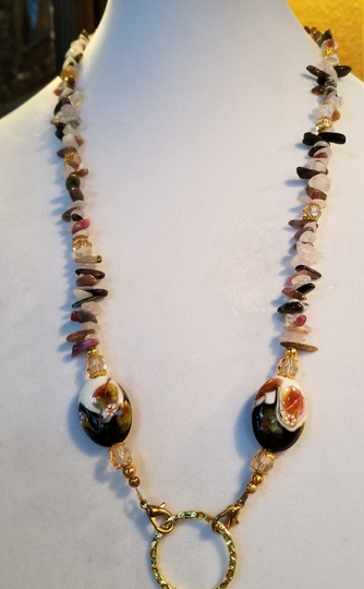 Eyeglass Chain, Necklace With Ring, Natural Stone Necklace, Glasses Chain