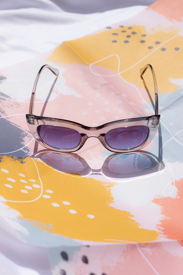Transparent Blue Dish Cat Eye Sunglasses
