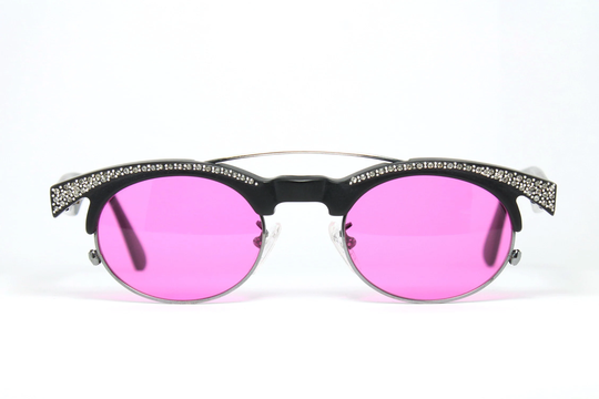 Traction Productions Canton Iconic Pink Artful Rhinestones Rare Unique Vintage Sunglasses Lunettes Occhiali Solglasögon Gafas Lse01