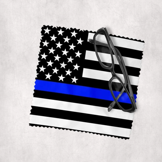 Thin Blue Line - Microfiber Lens Cleaning Cloth For Eyeglasses, Cameras, Smartphones & All Screens