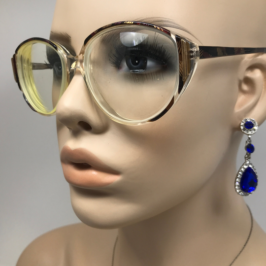 Vintage Specsavers Fleure Eyeglasses Glasses Frame Clear Brown Square Used Eyeglass Frames Retro