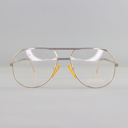 1980S Vintage Eyeglasses | 80S Glasses Silver & Gold Eyeglass Frames Deadstock Eyewear - Gemini