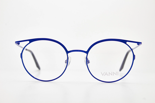 Woman Vintage Sunglasses Vanni V4172 High-Fashion Blue Round Eyewear J.p.g Steampunk Eyeglasses Fashion Metal Frame Quality N.o.s