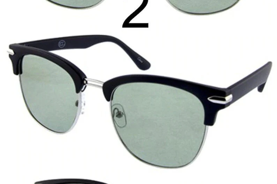 Black Classic Vintage Wayfarer Clubmaster Style Sunglasses - Unisex