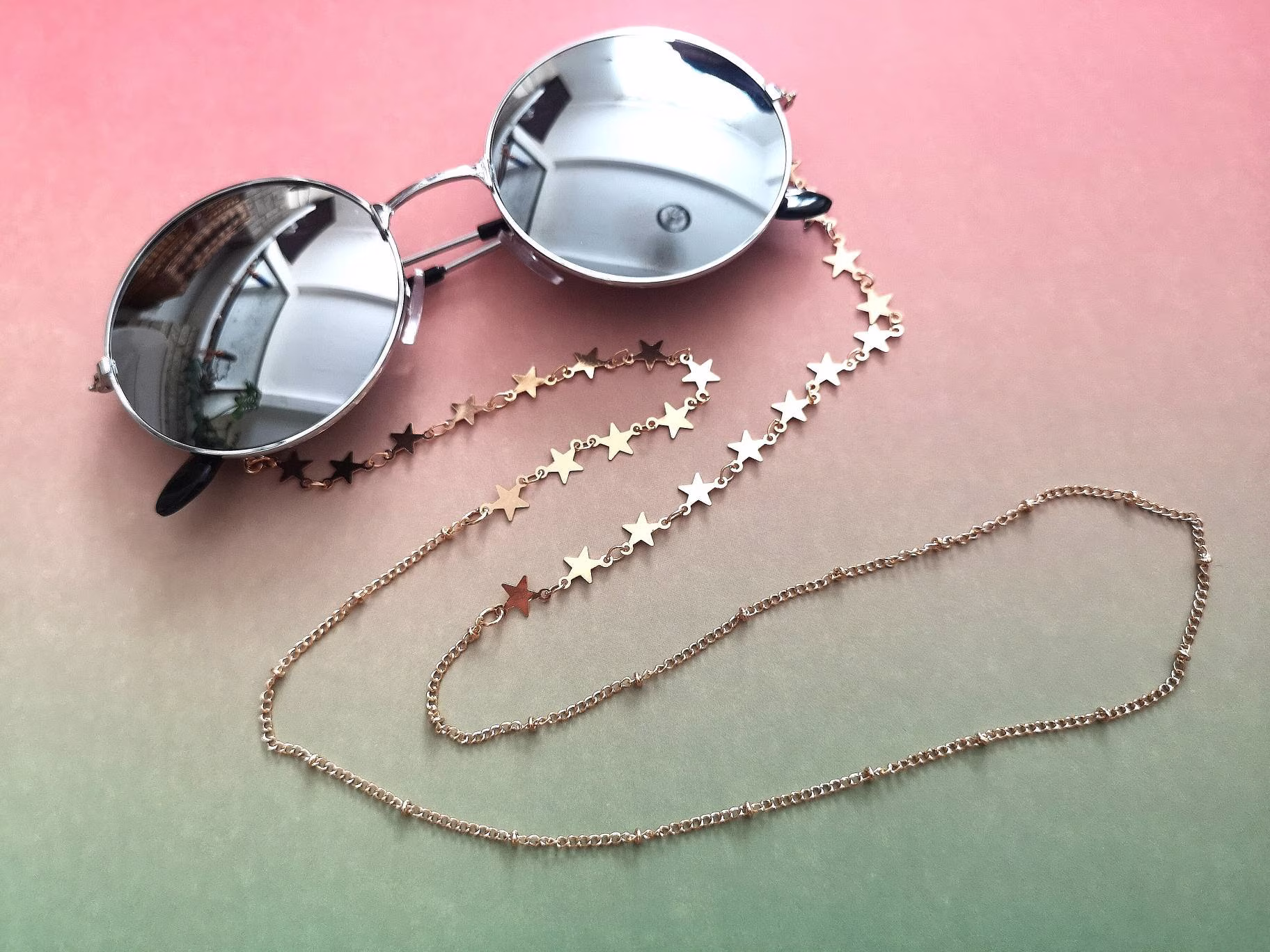 Gold Meal Star Sunglasses Chain