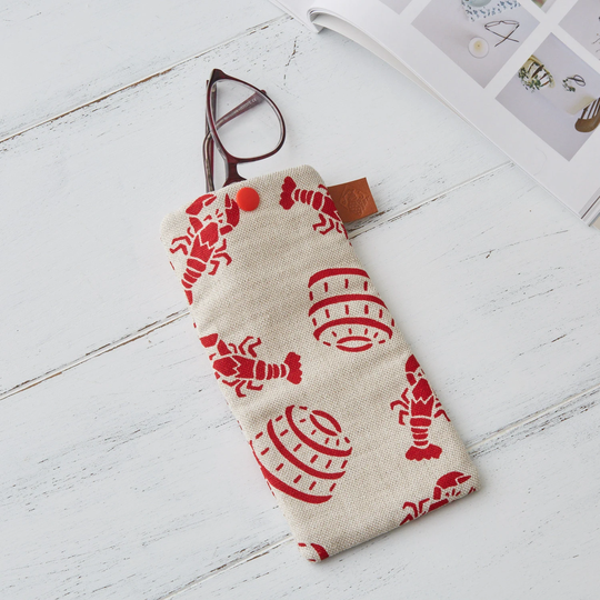 Lobster Pot Linen Glasses Case