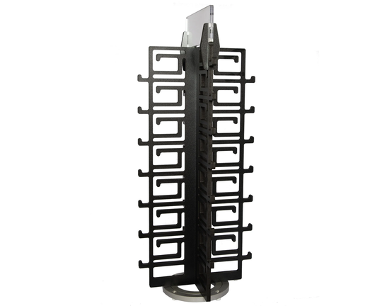 28 Ct Wood Rotating Sunglasses Rack With 2-Sided Mirror