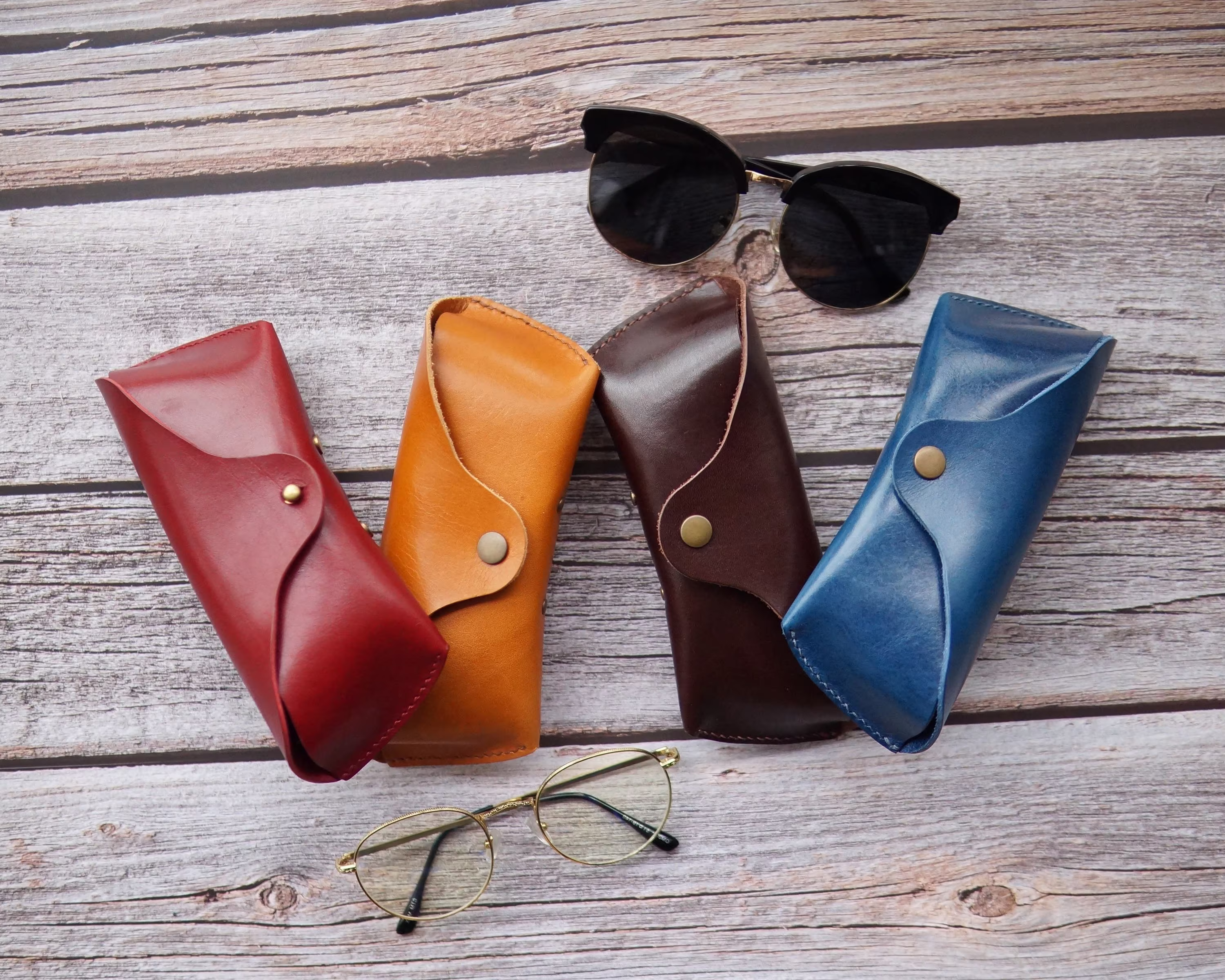 Leather Glasses Case Sunglasses Pouch Bag, Handmade Eyeglass Eyeglasses Holder For Man Woman, Fathers Day Gift