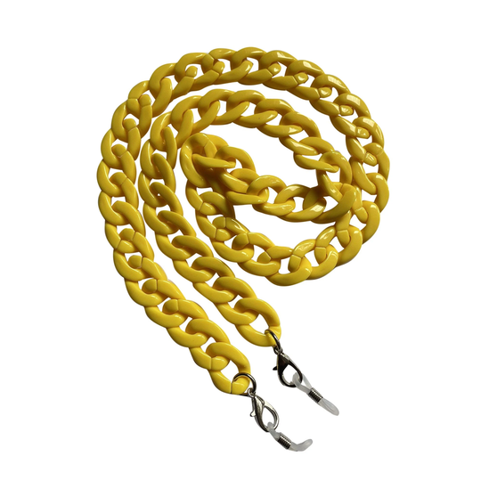 Yellow Chunky Big Oversized Chain Sunglasses Spectacle Glasses Cord Holder