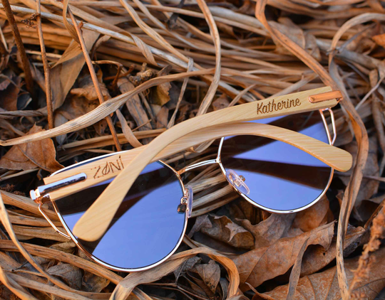 Womens Sunglasses. Wood Retro Girls Custom Engraved Wooden Bridesmaid Sunglasses