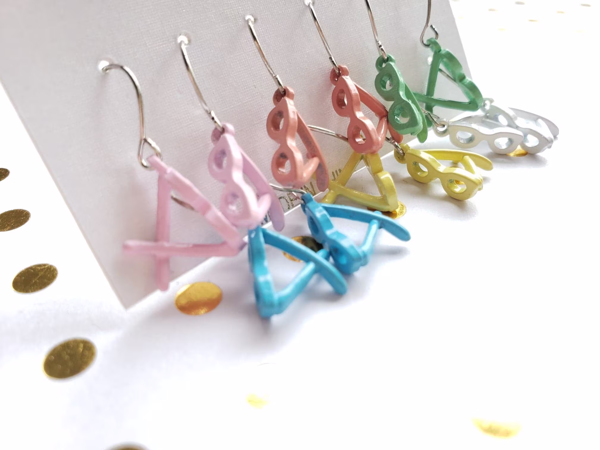 Sunglasses Earrings, 6 Pairs Of Pastel Sunglass Shades Summer Fashion Unused Vintage Kitschy Fun Unique Novelty Accessories