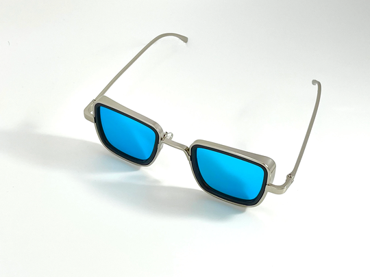 Shiny Zinc Alloy Vintage Mirror Uv400 Sunglasses